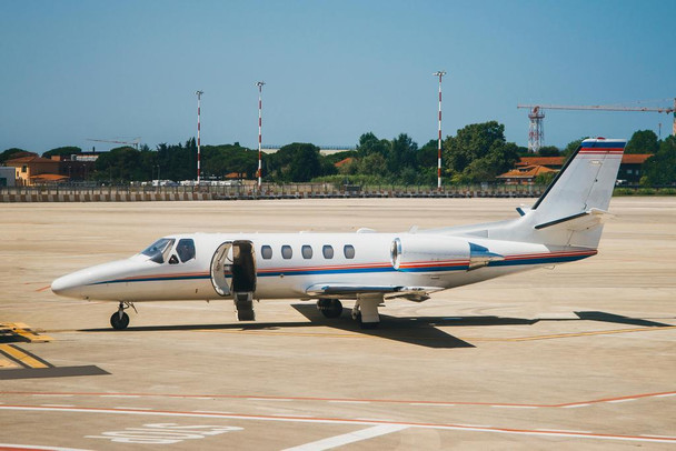 Small Private Airplane Jet Sitting on Tarmac Photo Photograph Cool Huge Large Giant Poster Art 54x36