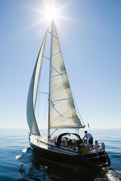 A Family Going Sailing on Sailboat Yacht Photo Art Print Cool Huge Large Giant Poster Art 54x36