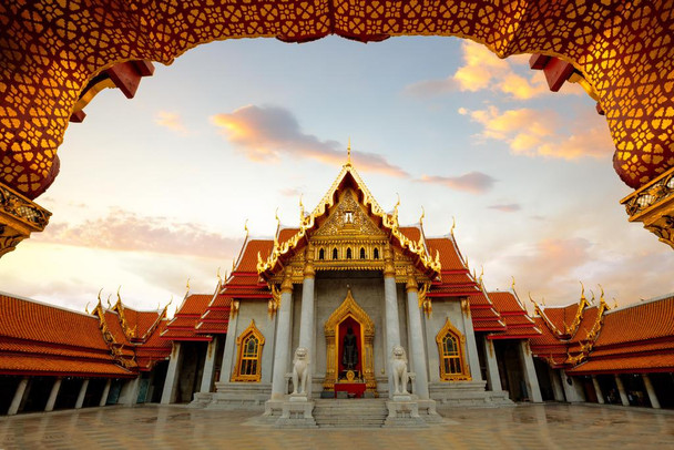 The Marble Temple Bangkok Thailand Photo Art Print Cool Huge Large Giant Poster Art 54x36
