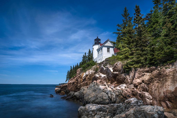 Living on the Edge Lighthouse on Coast of Maine Photo Art Print Cool Huge Large Giant Poster Art 54x36