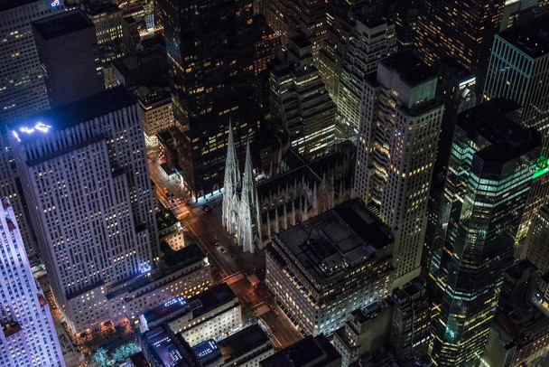 Aerial View of St Patricks Cathedral New York NYC Photo Art Print Cool Huge Large Giant Poster Art 54x36