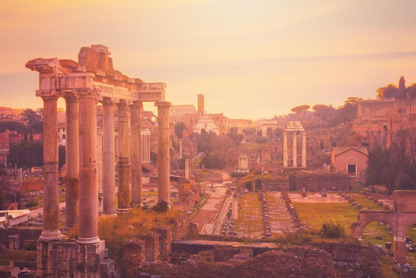 The Roman Forum at Dusk Rome Italy Photo Art Print Cool Huge Large Giant Poster Art 54x36