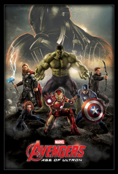 Avengers Age Of Ultron Puppets Tangled In Strings Superhero Movie Film Framed Poster - 24x36