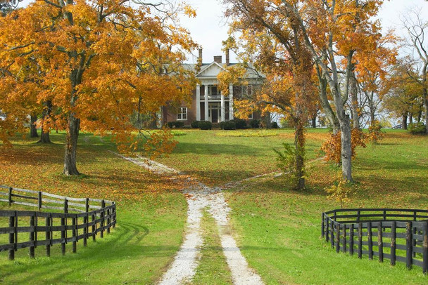 Southern Home in Historic Horse Country Lexington Photo Art Print Cool Huge Large Giant Poster Art 54x36