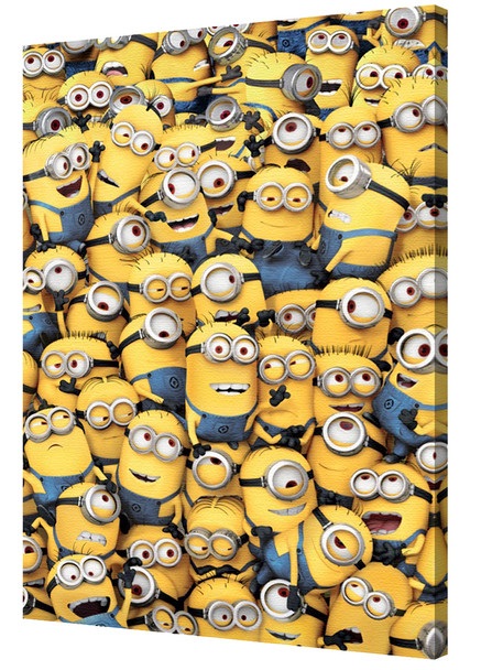 Minions Mass Minions Animated Comedy Film Movie Despicable Me Bob Kevin Stu Stretched Canvas 24x36