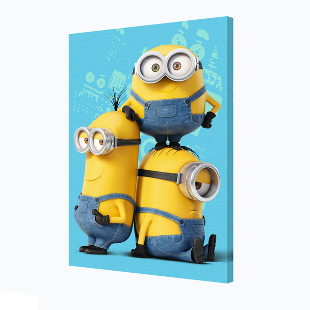 Minions Names Animated Comedy Movie Despicable Me Bob Kevin Stuart Stretched Canvas 24x36