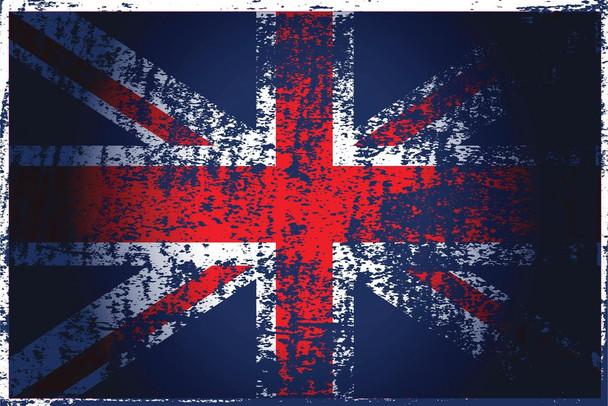 United Kingdom Union Jack Flag with Brush Strokes Art Print Cool Huge Large Giant Poster Art 36x54