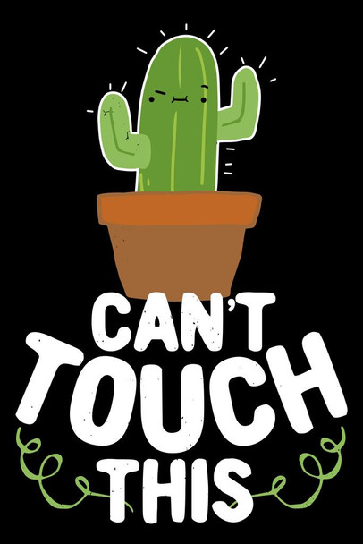 Cant Touch This Cactus Funny Cool Wall Decor Art Print Poster 24x36