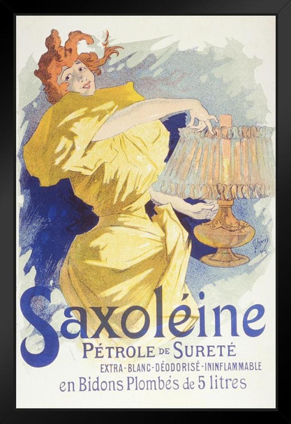 The Unscented Fuel Saxoleine For Paraffin Lamps Vintage Illustration Art Deco Vintage French Wall Art Nouveau 1920 French Advertising Vintage Prints Black Wood Framed Art Poster 14x20