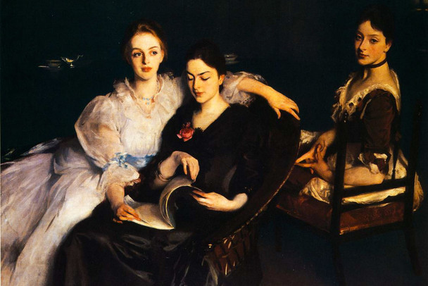 John Singer Sargent The Misses Vickers Family Portrait 1884 Oil On Canvas Cool Wall Art Print Poster 12x18