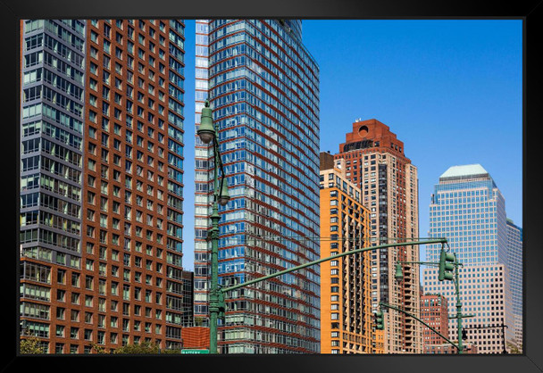 Little West Street Battery Park City Manhattan New York City NYC Photo Art Print Black Wood Framed Poster 20x14