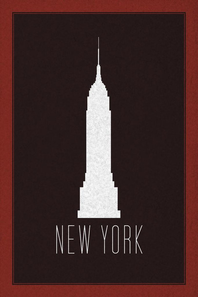 New York City Empire State Building Maroon Art Print Cool Huge Large Giant Poster Art 36x54