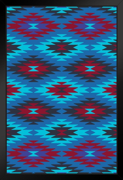 Native American Navaho Style Tribal Culture Black Wood Framed Art Poster 14x20