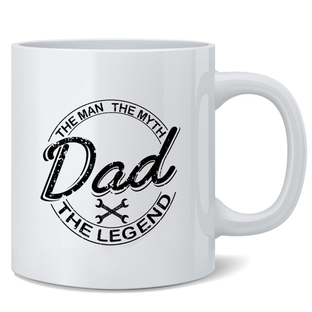 Dad The Man The Myth The Legend Ceramic Coffee Mug Tea Cup Funny Fathers Day Mug From Daughter Son Wife Fun Novelty 12 oz