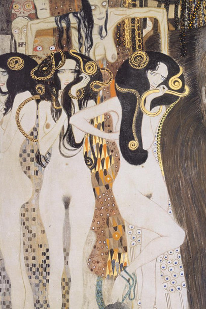 Gustav Klimt Gorgons and Typheus Gothic Reaper Art Nouveau Prints and Posters Gustav Klimt Canvas Wall Art Fine Art Wall Decor Women Landscape Abstract Painting Cool Huge Large Giant Poster Art 36x54