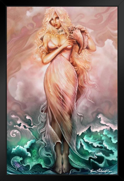 Venus by Renee Biertempfel Fantasy Art Black Wood Framed Poster 14x20