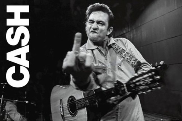 Johnny Cash Middle Finger San Quentin Prison Music Poster 36x24 inch