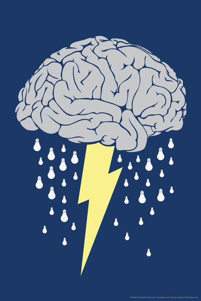 Brainstorm Ideas Graphical Humor Cool Wall Art Print Poster 12x18
