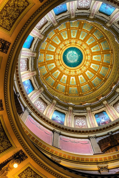 Laminated Michigan State Capitol Rotunda Lansing Michigan Photo Art Print Poster Dry Erase Sign 12x18