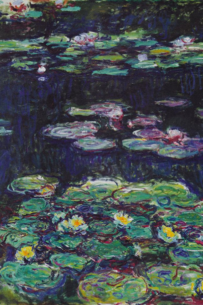 Laminated Claude Monet White And Yellow Water Lilies Impressionist French Nature Landscape Painting Poster Dry Erase Wall Art 12x18