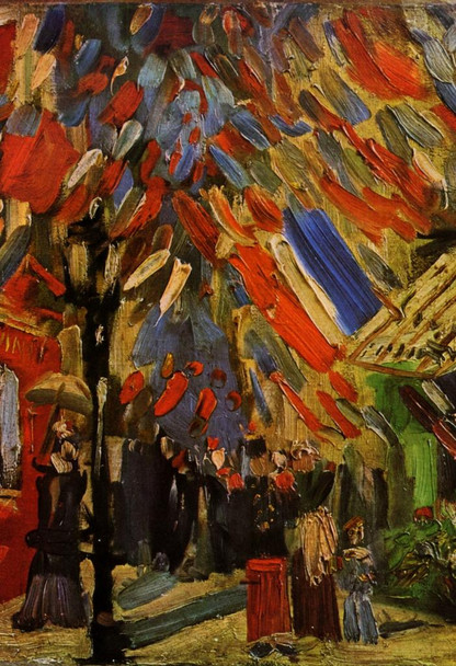 Laminated Vincent Van Gogh Fourteenth of July Celebration Paris Art Print Poster Dry Erase Sign 12x18