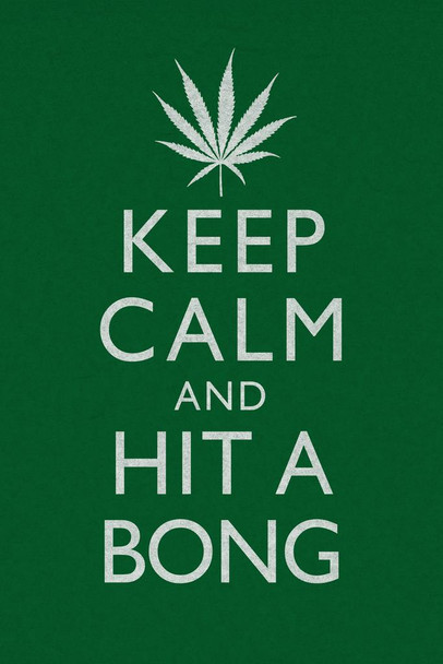 Laminated Marijuana Keep Calm And Hit A Bong Funny Poster Dry Erase Sign 12x18