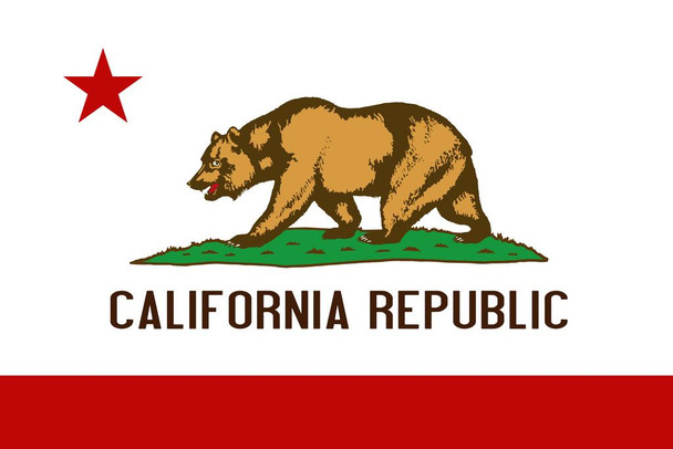 Laminated California Republic Bear State Flag Secession Secede Independent Union Country Leave United States Declare Independence Poster Dry Erase Wall Art 12x18