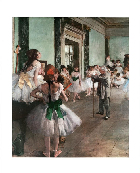 Laminated The Ballet Class Lesson Master Jules Perrot Art Print Edgar Degas Poster Dry Erase Sign 12x18