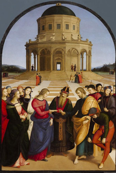 Laminated Raphael The Marriage of the Virgin Fine Art Realism Romantic Artwork Raffaello Prints Biblical Drawings Portrait Painting Wall Art Renaissance Posters Canvas Art Poster Dry Erase Sign 12x18