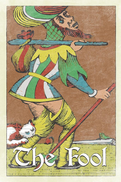 Laminated Tarot Card The Fool Textured Art Print Poster Dry Erase Sign 12x18