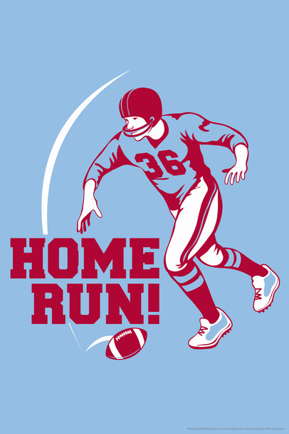 Home Run! Football Sports Humor Cool Wall Art Print Poster 12x18