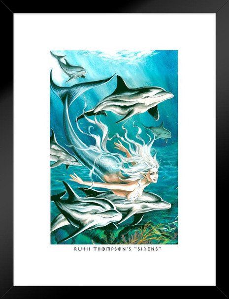 Sirens Matted Framed Art Wall Decor 20x26