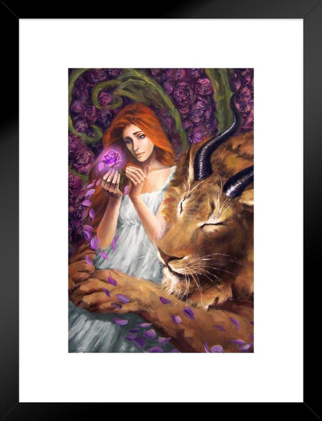 Beauty & the Beast by Ruth Thompson Matted Framed Wall Art Print 20x26 inch