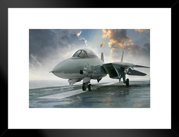 F14 Tomcat Supersonic Twin Engine Fighter Jet Photo Matted Framed Art Print Wall Decor 26x20 inch
