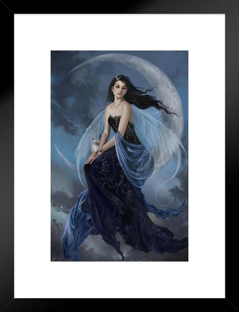 Moon Indigo by Nene Thomas Matted Framed Art Print Wall Decor 20x26 inch