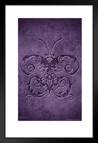 Damask Butterfly by Brigid Ashwood Purple Butterfly Poster Vintage Poster Prints Butterflies in Flight Wall Decor Butterfly Illustrations Insect Art Matted Framed Art Wall Decor 20x26