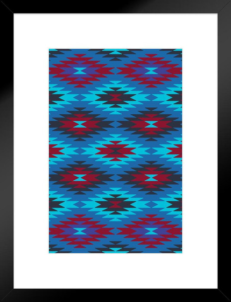 Native American Navaho Style Tribal Culture Matted Framed Art Print Wall Decor 20x26 inch