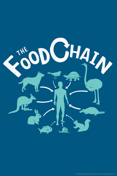 The Food Chain People Eat Everything Humor Cool Wall Art Print Poster 12x18