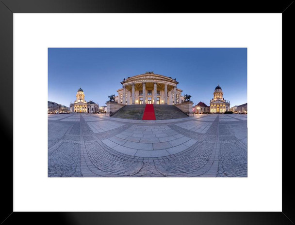 Gendarmenmarkt Square Concert Hall Berlin Germany Fish Eye View Photo Photograph Matted Framed Art Wall Decor 26x20