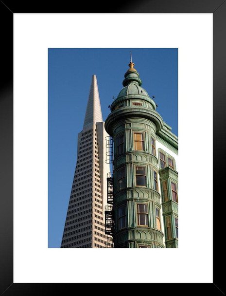 San Francisco California Architectural Landmarks Photo Matted Framed Art Print Wall Decor 20x26 inch
