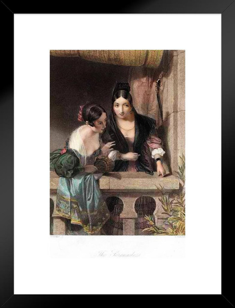 The Serenade 19th Century Victorian Realism Sargent Painting Artwork Woman Portrait Wall Decor Oil Painting French Poster Prints Fine Artist Decorative Wall Art Matted Framed Art Wall Decor 20x26