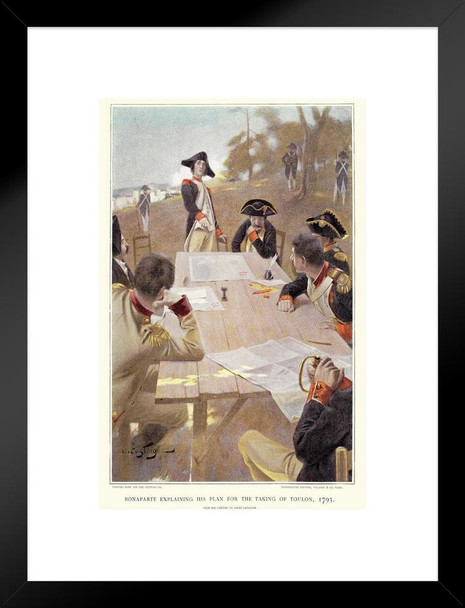 Bonaparte Explaining Plan for Taking Toulon Vintage Matted Framed Art Print Wall Decor 20x26 inch