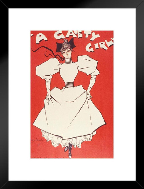 A Gaiety Girl English Musical Comedy Vintage Illustration Art Deco Vintage French Wall Art Nouveau French Advertising Vintage Poster Prints Art Nouveau Decor Matted Framed Art Wall Decor 20x26
