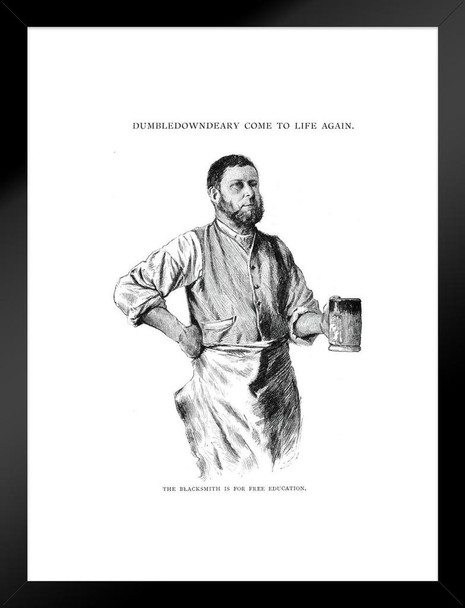 Victorian Blacksmith Drinking Beer From a Tankard Matted Framed Art Print Wall Decor 20x26 inch