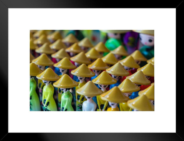 Souvenir Statues of Vietnamese Women Native Dress Photo Matted Framed Art Print Wall Decor 26x20 inch