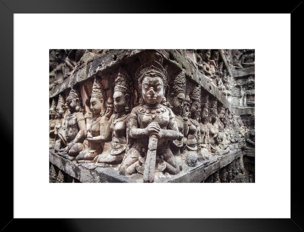 Terrace of the Leper King of Siem Reap Cambodia Photo Matted Framed Art Print Wall Decor 26x20 inch