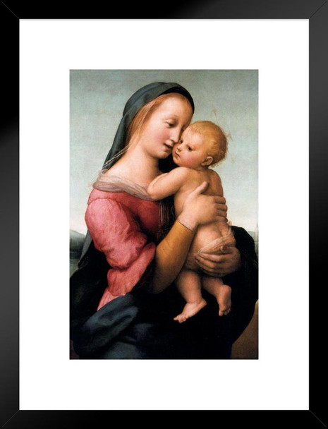 Raphael Madona Tempi Mother Baby Realism Romantic Artwork Raffaello Prints Biblical Drawings Portrait Painting Wall Art Renaissance Posters Canvas Art Matted Framed Art Wall Decor 20x26