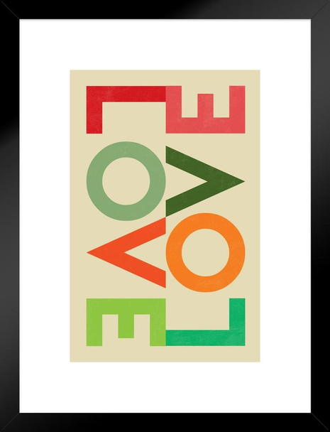 Love Love Reverse Cream Multi Romance Romantic Gift Valentines Day Decor Matted Framed Art Wall Decor 20x26