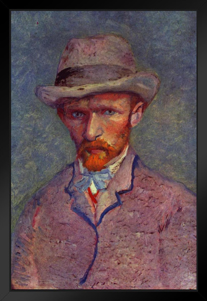 Vincent Van Gogh Self Portrait with Grey Felt Hat Van Gogh Wall Art Impressionist Portrait Painting Style Fine Art Home Decor Realism Decorative Wall Decor Matted Framed Art Wall Decor 20x26