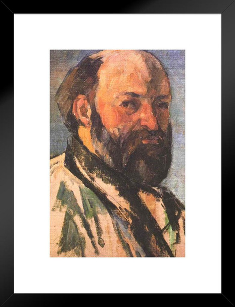 Cezanne Self Portrait Impressionist Posters Paul Cezanne Art Prints Human Man Painting Wall Art French Artist Wall Decor Portrait Romantic Art Cubism Artwork Matted Framed Art Wall Decor 20x26